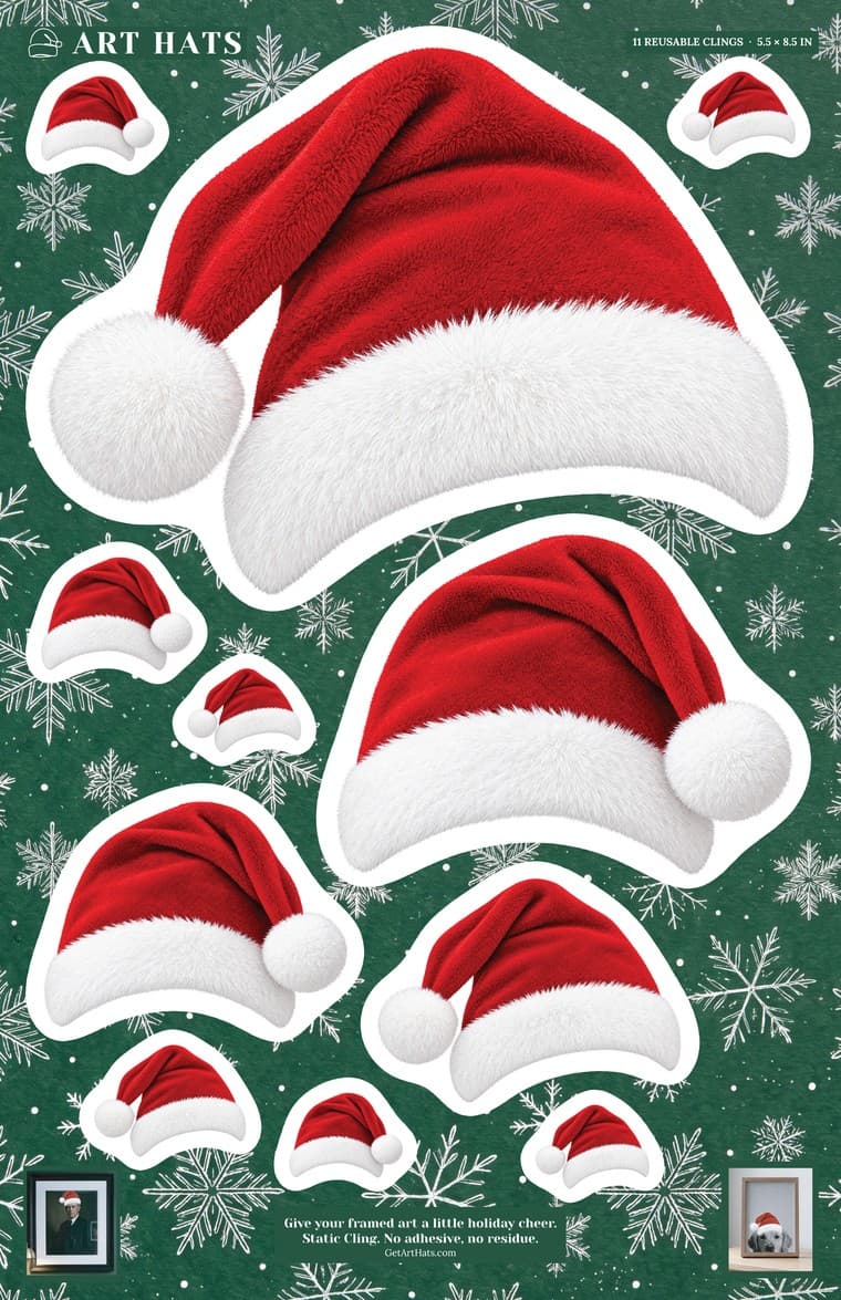 The Santa sheet, 11 pieces on one 5.5 × 8.5 sheet