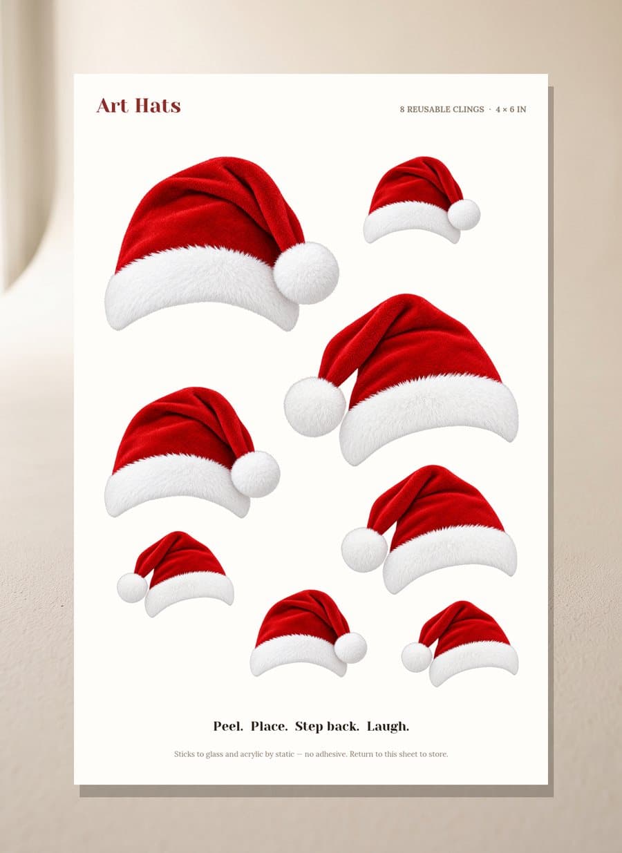 The Art Hats sheet, four inches by six, holding ten hats